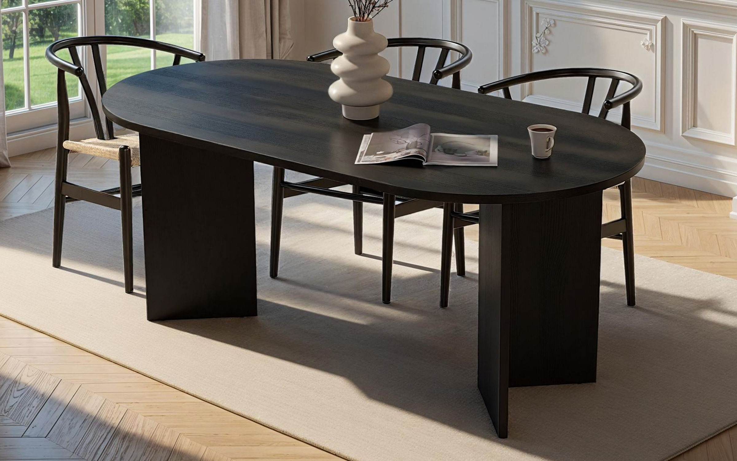 Masa dining Sablin, negru  1